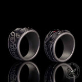 Till Death Do Us Part Skull Gem Sterling Silver Couple Ring