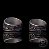 Till Death Do Us Part Skull Gem Sterling Silver Couple Ring