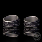 Till Death Do Us Part Skull Gem Sterling Silver Couple Ring