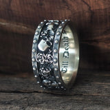 Till Death Do Us Part Skull Rose Sterling Silver Ring | Gthic.com