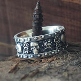 Till Death Do Us Part Skull Rose Sterling Silver Ring | Gthic.com
