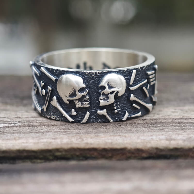 Till Death Do Us Part Sterling Silver Couple Ring |Gthic.com