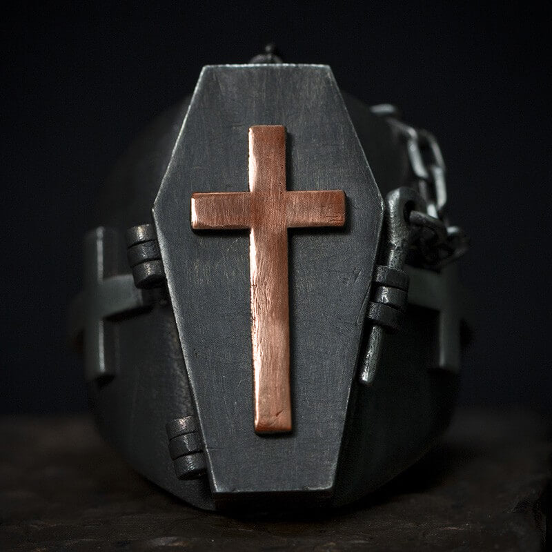 Finché morte non ci separi Anello bara teschio in argento sterling