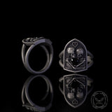 Till Death To Us Part Sterling Silver Heart Gem Couple Ring | Gthic.com