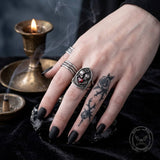 Till Death To Us Part Sterling Silver Heart Gem Couple Ring | Gthic.com