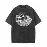 Torii Gateway Print Vintage Washed T-shirt 01 | Gthic.com