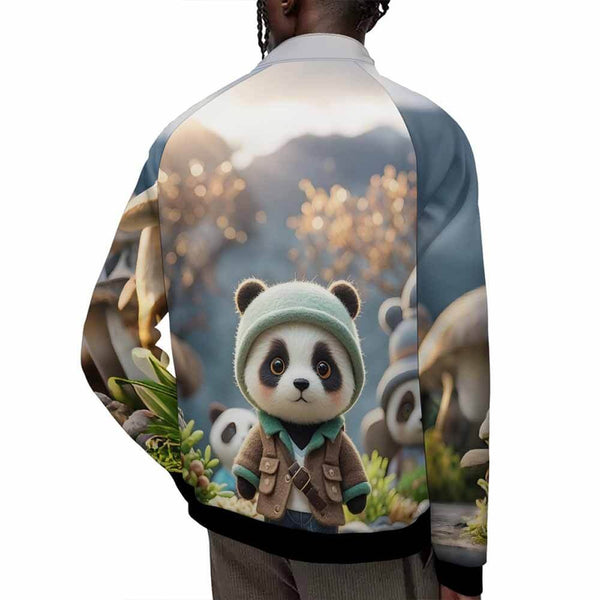 Travel Panda Stand Collar Zip Jacket | Gthic.com