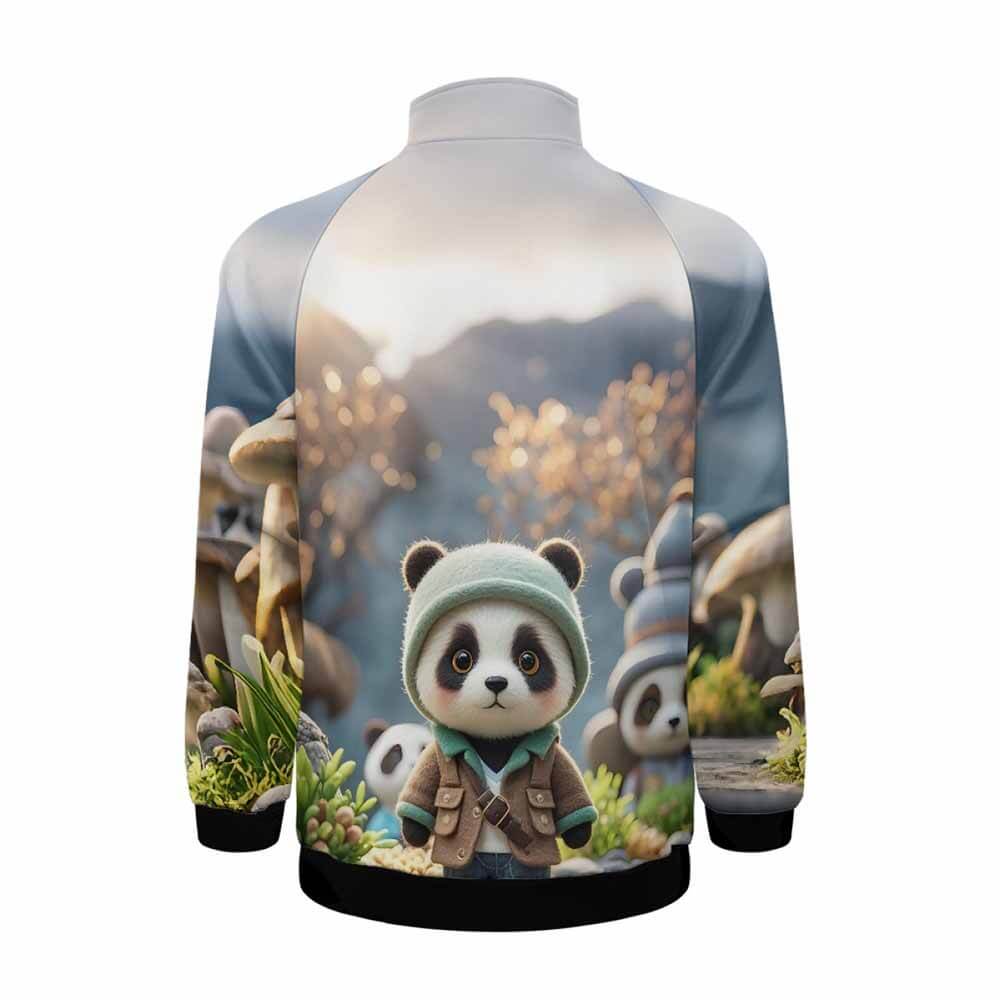 Travel Panda Stand Collar Zip Jacket | Gthic.com