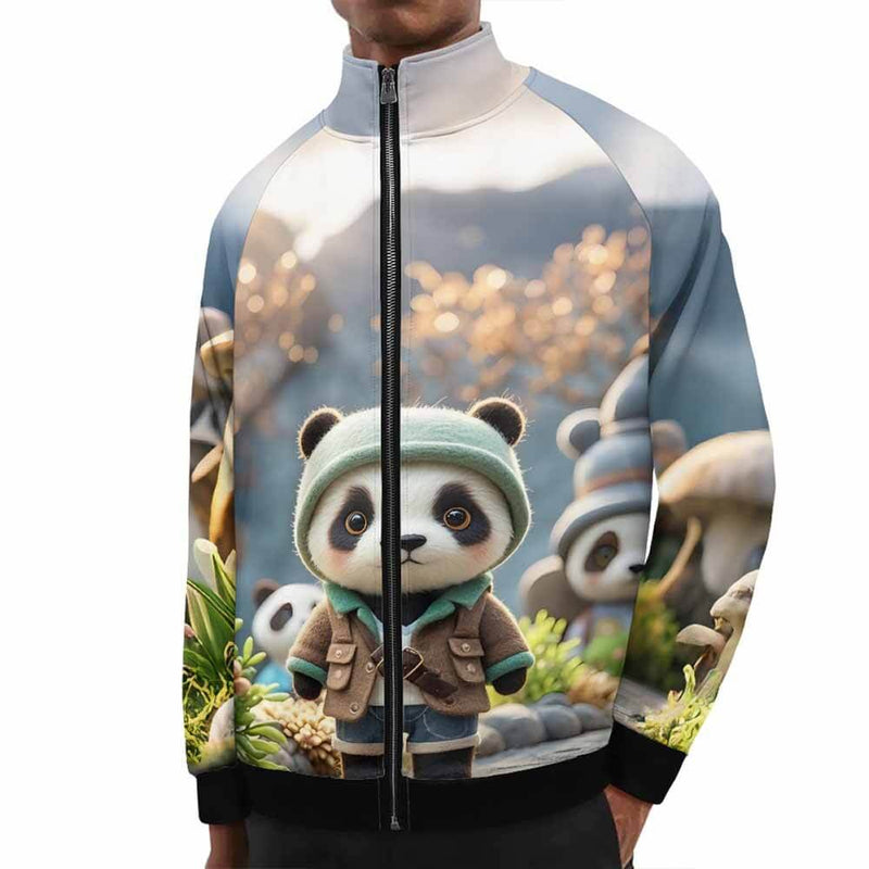 Travel Panda Stand Collar Zip Jacket | Gthic.com