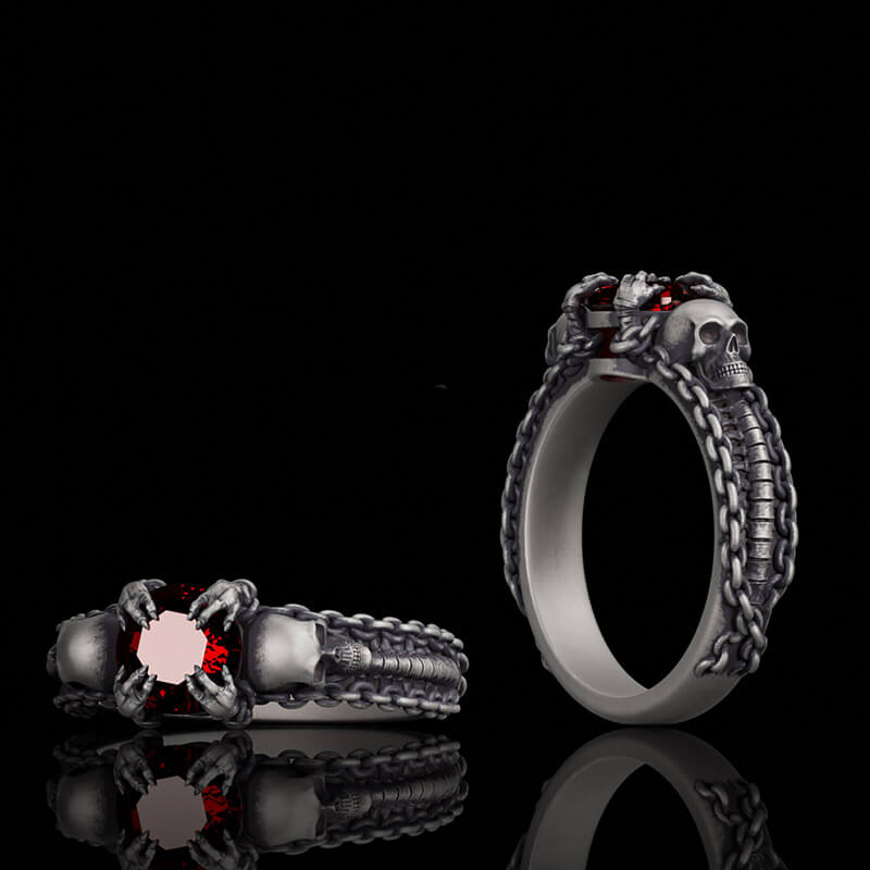 Treasure Keeper Sterling Silver Skull Ring | Gthic.com