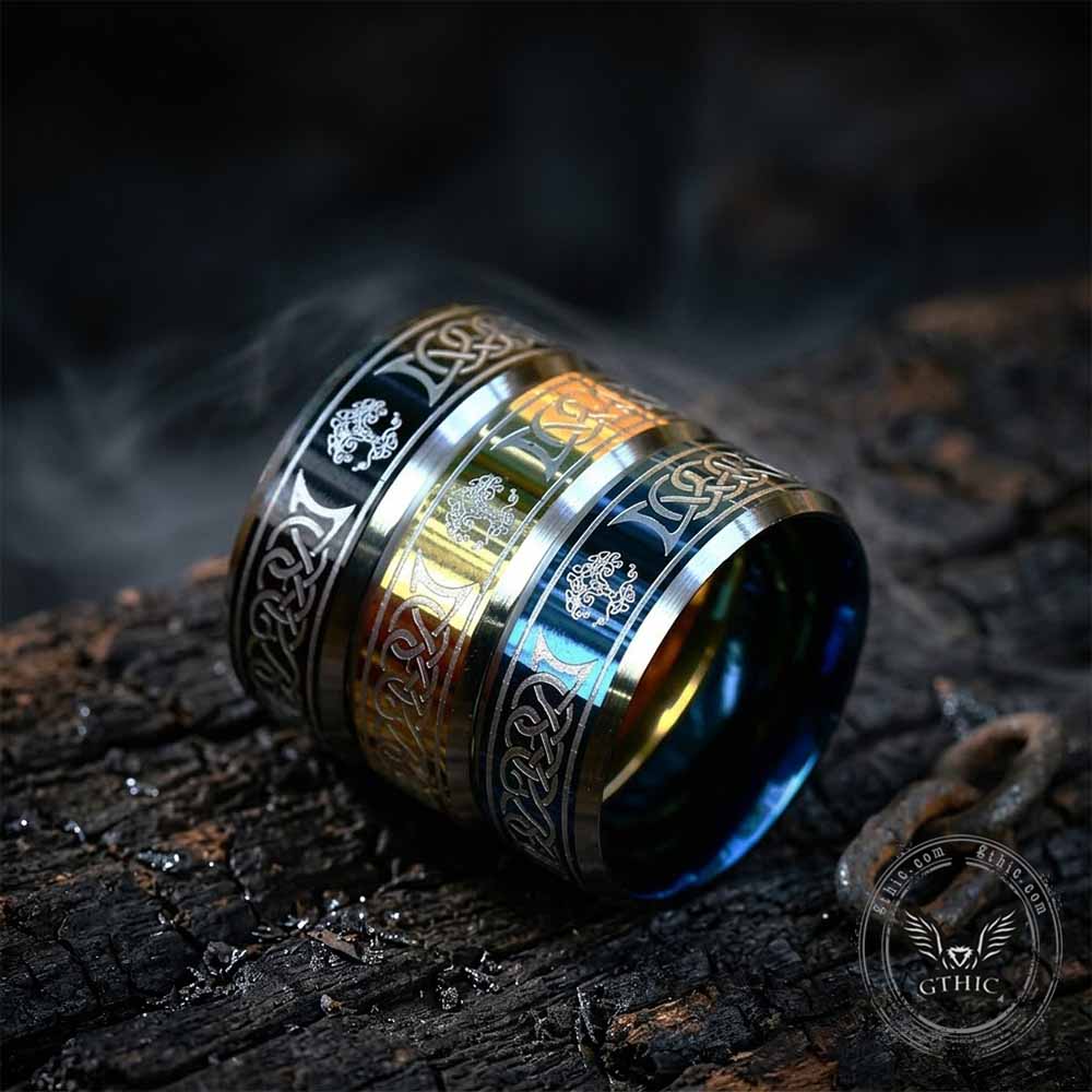 Tree of Life Celtic Knot Norse Stainless Steel Ring | Gthic.com