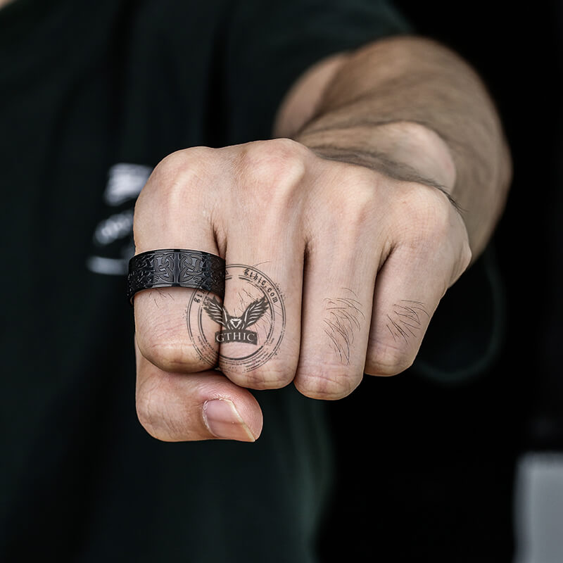 Tree Of Life Design Stainless Steel Viking Ring