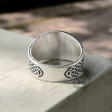 Tree of Life Raven Sterling Silver Viking Ring