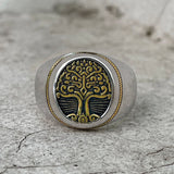 Tree of Life Signet Sterling Silver Viking Ring | Gthic.com