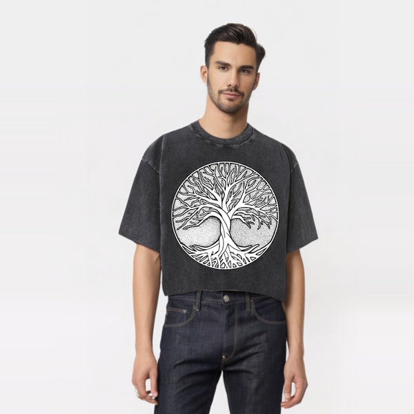 Tree Of Life Totem Viking Washed T-shirt