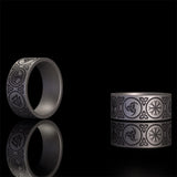 Tree of Life Valknut Viking Sterling Silver Triskele Ring 01 | Gthic.com