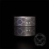 Tree of Life Valknut Viking Sterling Silver Triskele Ring