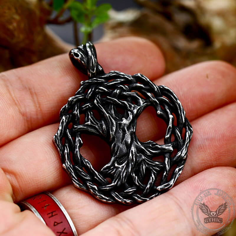 Tree Of Life Yggdrasil Stainless Steel Viking Pendant | Gthic.com