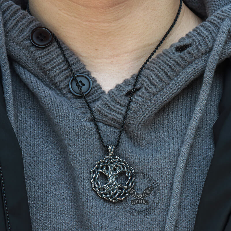 Tree Of Life Yggdrasil Stainless Steel Viking Pendant | Gthic.com