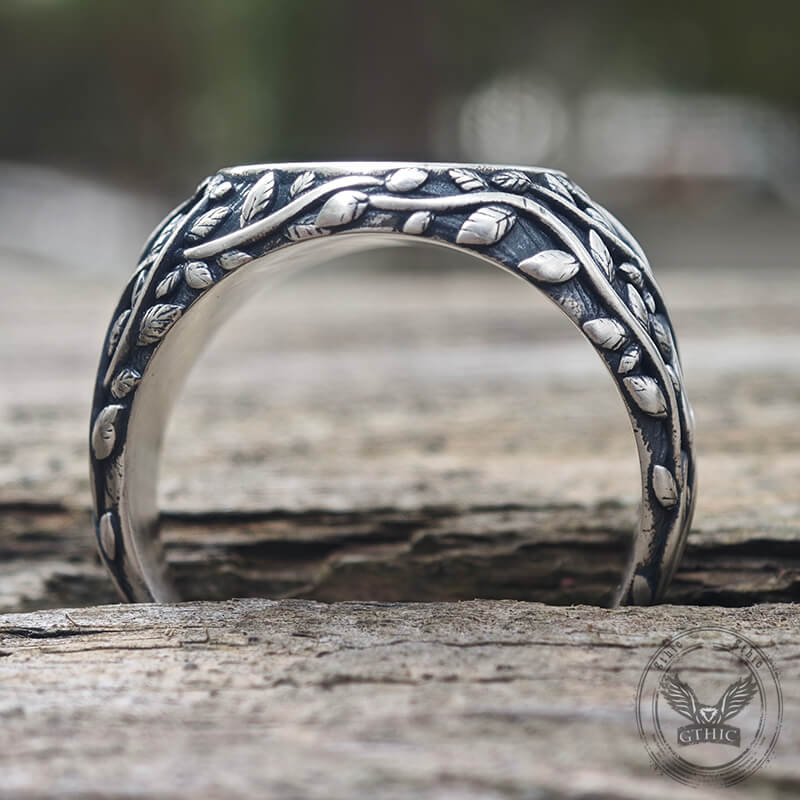 Tree Of Life Yggdrasil Sterling Silver Viking Ring | Gthic.com