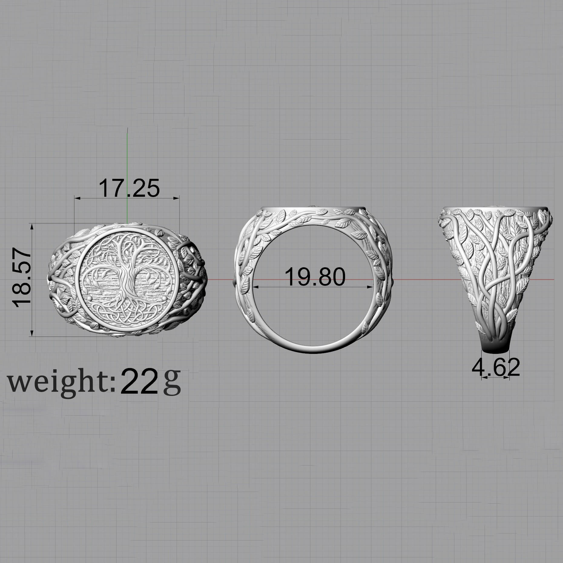 Tree Of Life Yggdrasil Sterling Silver Viking Ring