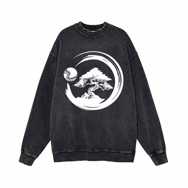 Tree Under Full Moon Vintage Washed Sweatshirt | Gthic.com