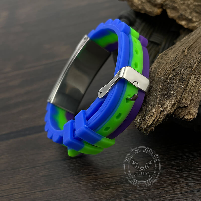 Tri-Color Silicone Adjustable Bracelet