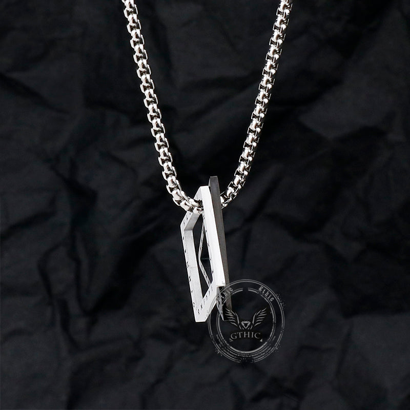 Triangle Geometric Viking Runes Stainless Steel Pendant