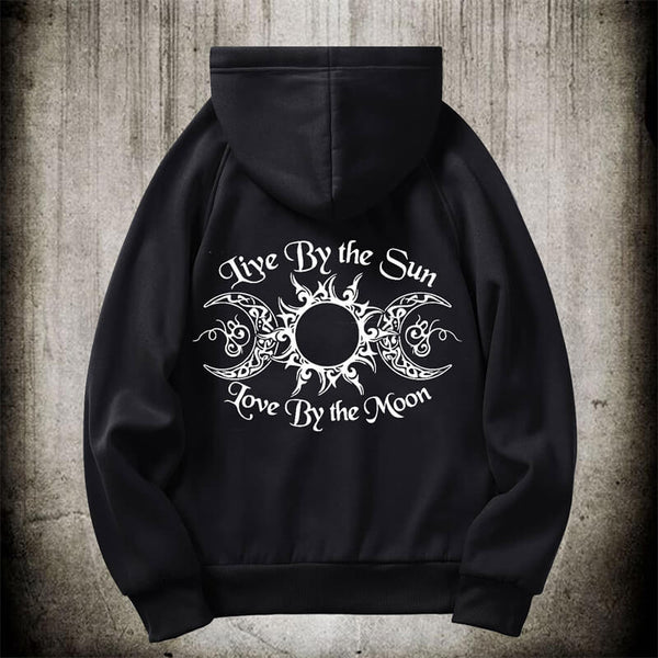 Triple Moon Goddess Witch Polyester Hoodie Coat | Gthic.com
