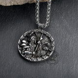 Triquetra Odin Ravens Stainless Steel Viking Pendant | Gthic.com