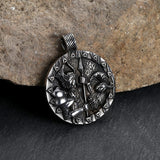 Triquetra Odin Ravens Stainless Steel Viking Pendant | Gthic.com