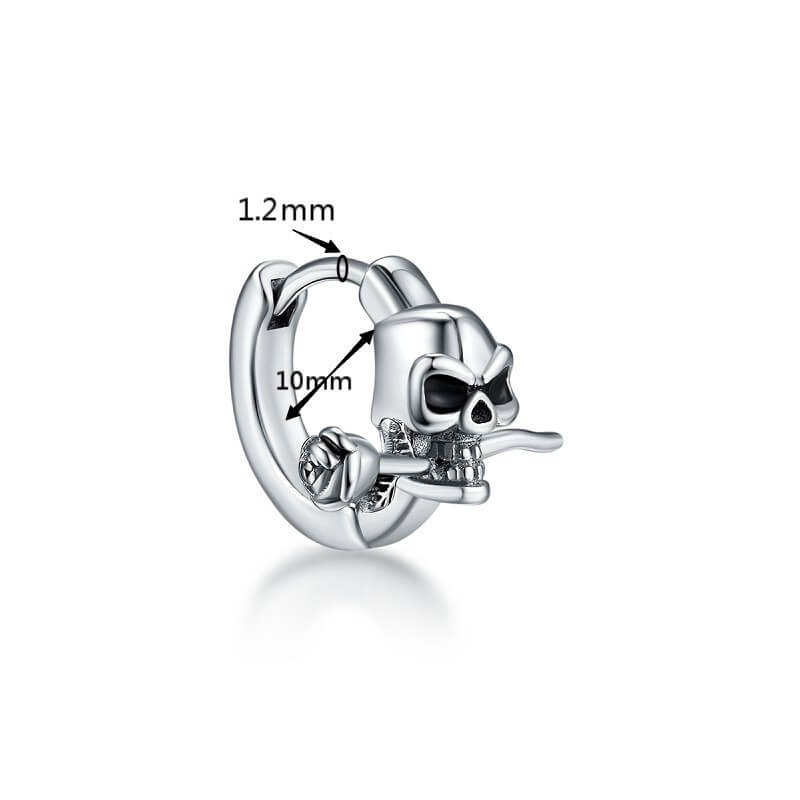 True Love Rose Skull Stainless Steel Earrings