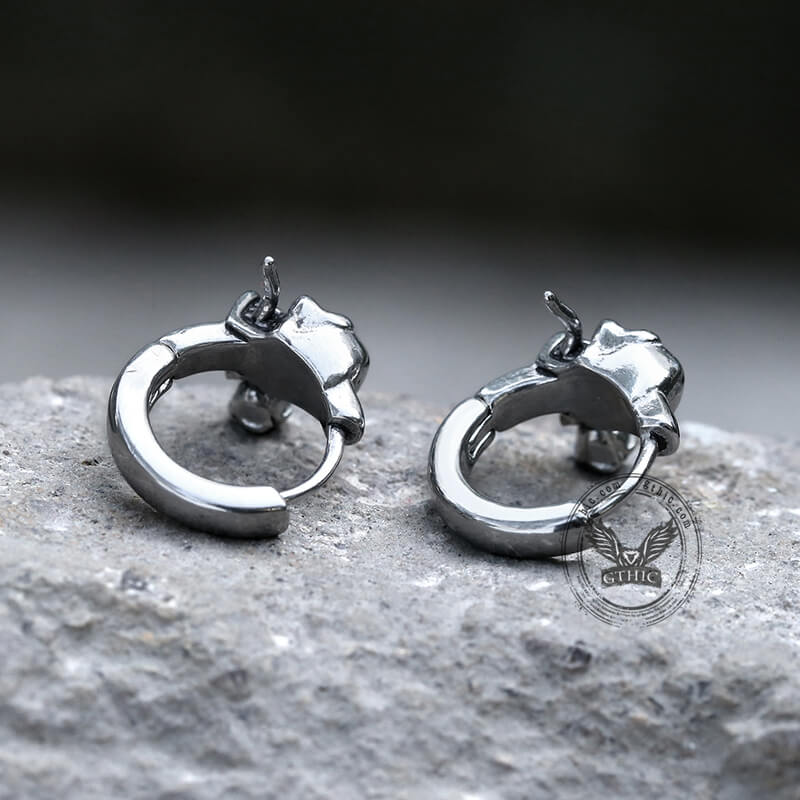 True Love Rose Skull Stainless Steel Earrings