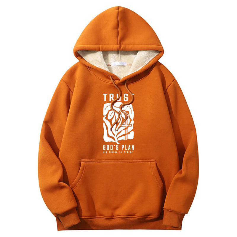 Trust God’s Plan Floral Cross Crew Collar Hoodie 03 | Gthic.com