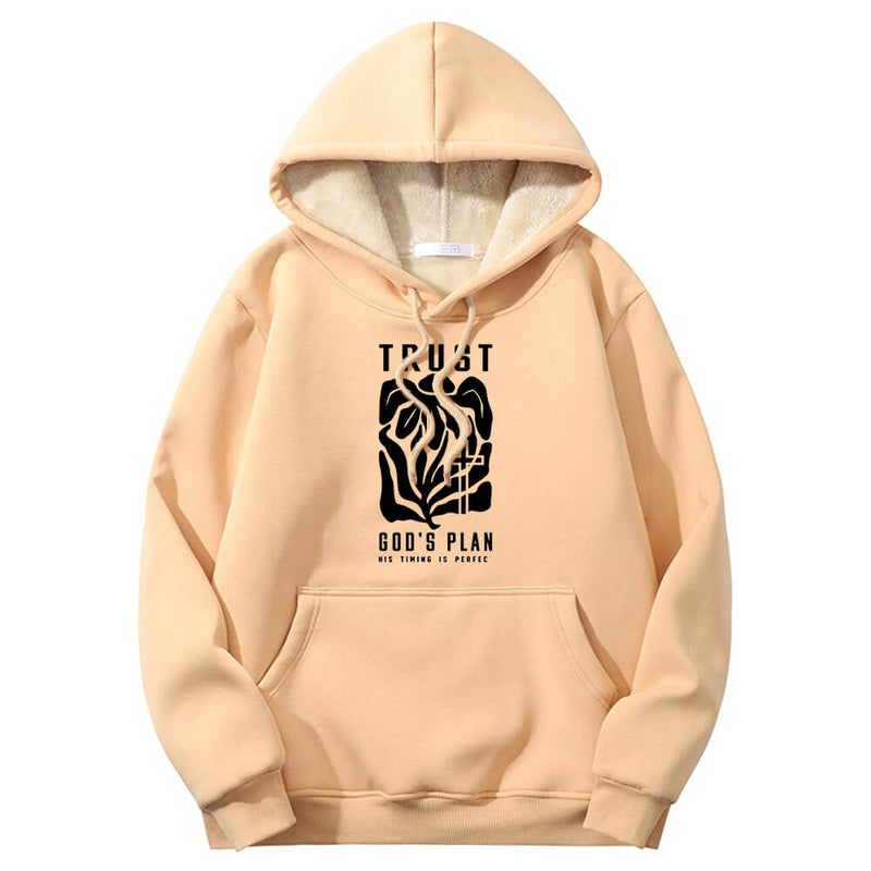 Trust God’s Plan Floral Cross Crew Collar Hoodie