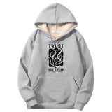 Trust God’s Plan Floral Cross Crew Collar Hoodie