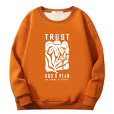 Trust God’s Plan Floral Cross Crew Collar Sweatshirt