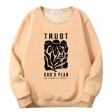 Trust God’s Plan Floral Cross Crew Collar Sweatshirt