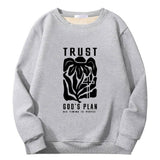 Trust God’s Plan Floral Cross Crew Collar Sweatshirt