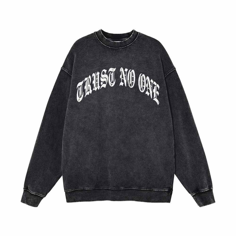 Trust No One Vintage Washed Sweatshirt | Gthic.com