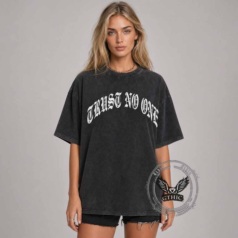 Trust No One Vintage Washed T-shirt | Gthic.com