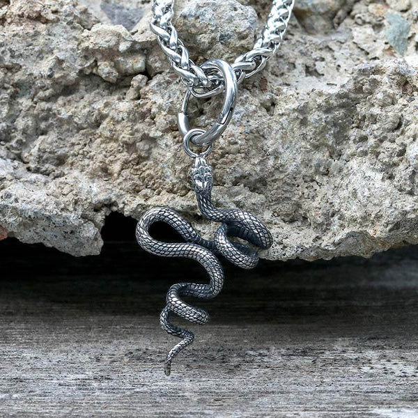 Twist Snake Stainless Steel Animal Pendant | Gthic.com