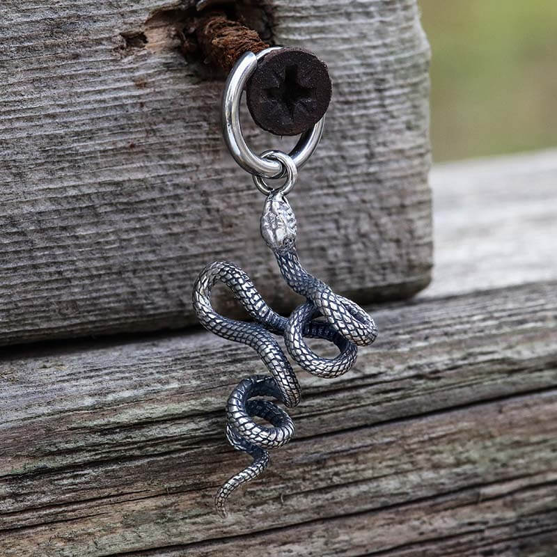 Twist Snake Stainless Steel Earrings | Gthic.com