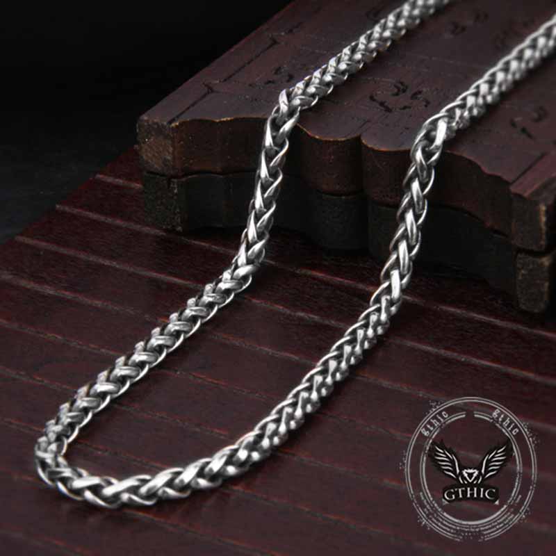 Twist Sterling Silver Chain Necklace | Gthic.com