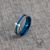 Two-Color Fluted Cross Design Stainless Steel Band Ring