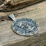 Two-sided Jesus Thorns Crown Sterling Silver Pendant | Gthic.com