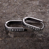 U Shaped Viking Runes Stainless Steel Earrings