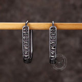U Shaped Viking Runes Stainless Steel Earrings
