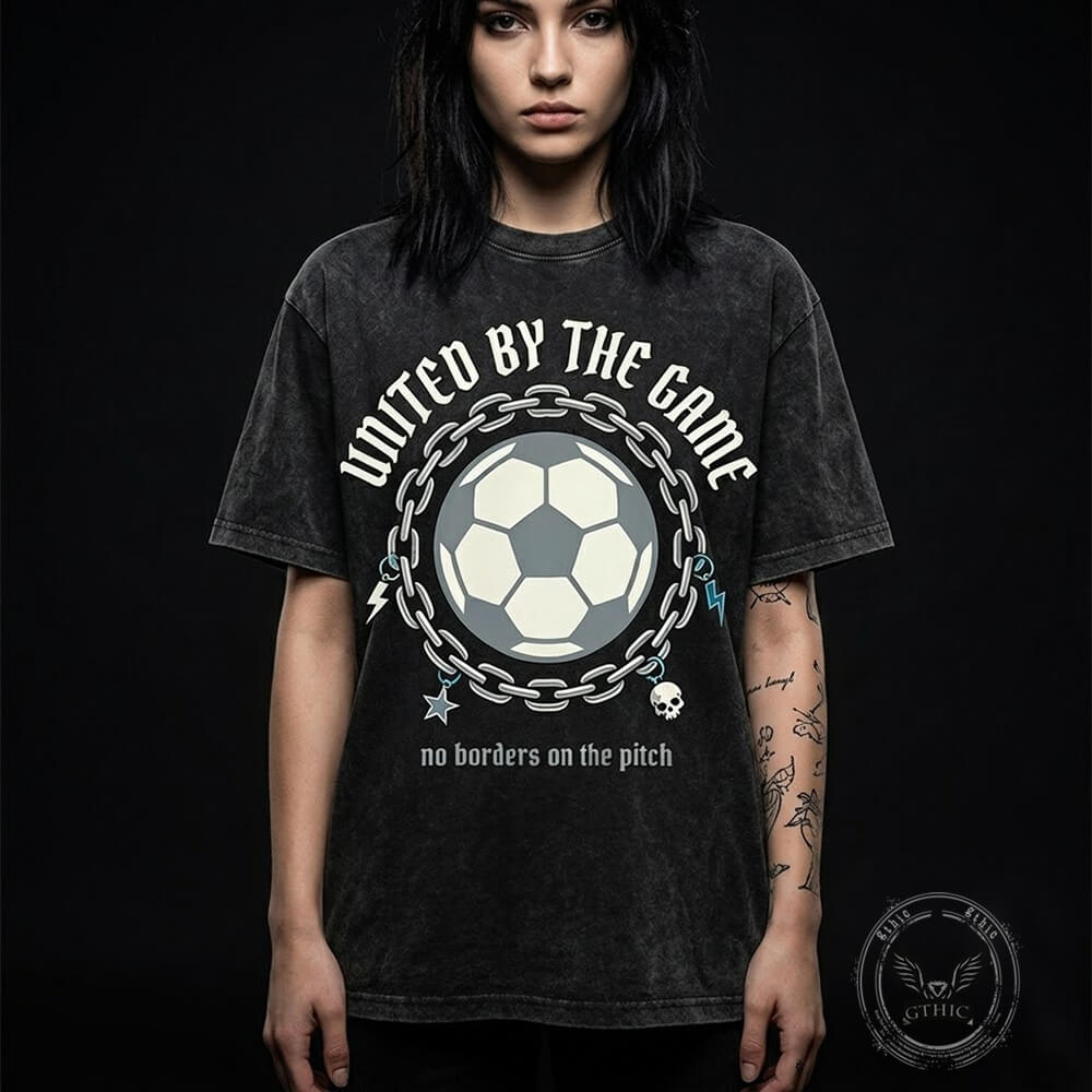 United By The Game Chain Ring Football Vintage Washed T-shirt | Gthic.com