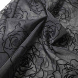 Vacation Style Rose Mesh See Through Short Sleeve Shirt